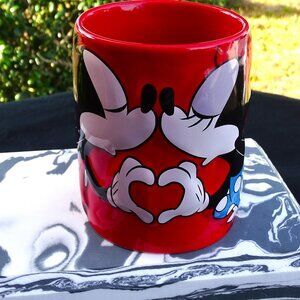 Mickey and Minnie Love Red Coffee Mug